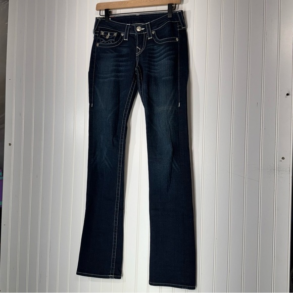 True Religion Billy Straight Leg Jeans 26 Classic Thick Stitch Flap Pocket Y2K - Picture 1 of 11